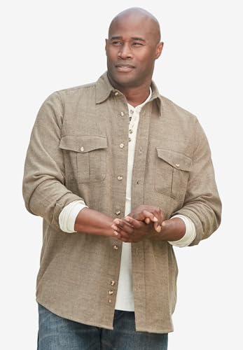 KingSize Men's Big & Tall Signature Solid Flannel Shirt4