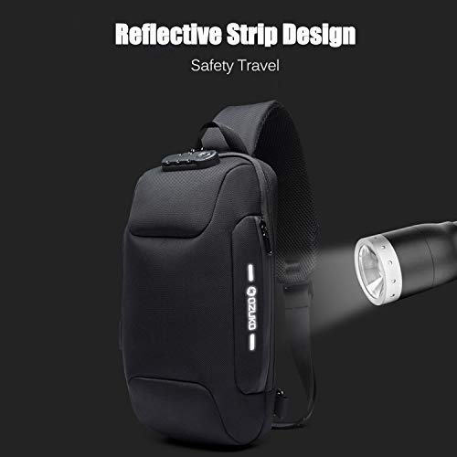 Bolso bandolera antirrobo FANDARE con puerto USB negro miniatura 7