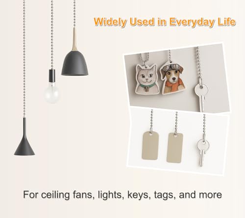 Image of 240 inch Ceiling Fan Pull Chain Extender - Stainless Steel Ball Chain