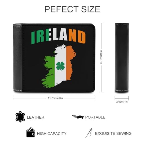 Ireland Map Flag Irish St Patricks Mens Bifold Wallet Single-Sided Printed Slim 6 Card Holders Purse Leather Money Clip2