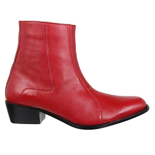 Image of LIBERTYZENO Mens Animal Print & Plain Leather Adults High Ankle Retro Dress Boots for Easter Gift