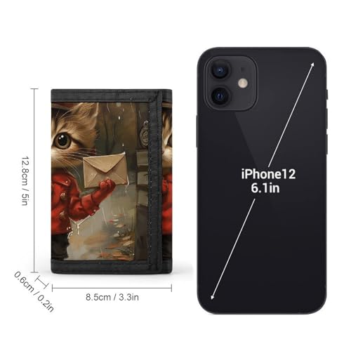 Little Cat Delivers Letter Trifold Wallet for Men - Money Clip Slim Wallets with Multiple Card Slots Minimalist Small Front Pocket Wallet for Everyday Carry2