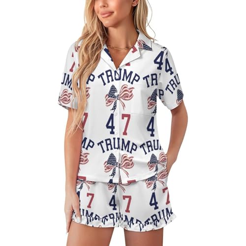PIVUWXOB Pajama Set For Women Trump Sleepwear L