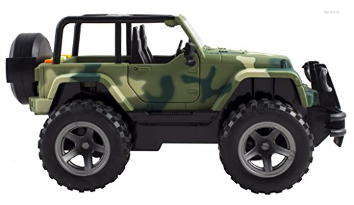 Wolvolk Off-Road Military Fighter Car Toy - Friction Powered Toy Vehicle With Fun Lights & Sounds - 2 Doors Open - Great Gift For All Occasions For Kids Boys & Girl #TOP4