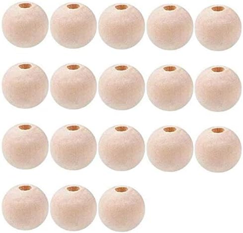 POFET 100pcs Wooden Beads 8mm Natural Beads Round Wood Beads for Crafts DIY Handmade Decorations Jewellery Craft Making