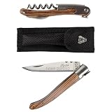 Laguiole Taschenmesser Set personalisiert graviert - Messer und Sommelier personalisiert in einem Laguiole Set - 2 Laguiole Messer Set personalisierbar