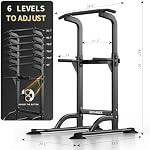 DONIUZ Power Tower Pull Up Bar and Dip Station, Multi-Function Home Gym, Strength Training Fitness Equipment, Height Adjustable