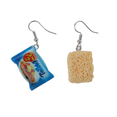 S-TROUBLE Divertidos Fideos instantáneos Chile simulación Comida Gota Pendientes Mujeres joyería de Moda