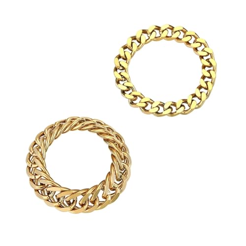 Lien cubain anneau empilable : bague minimaliste et moderne pour femme