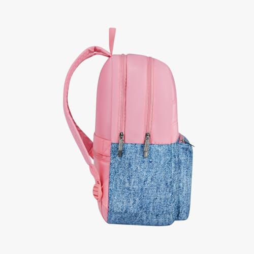 Image of Genie Backpack for Girls Laptop Sleeve, Three Compartments and Organiser with Padded Shoulders |Best for Books,Stationery,Lunch Box & Essentials