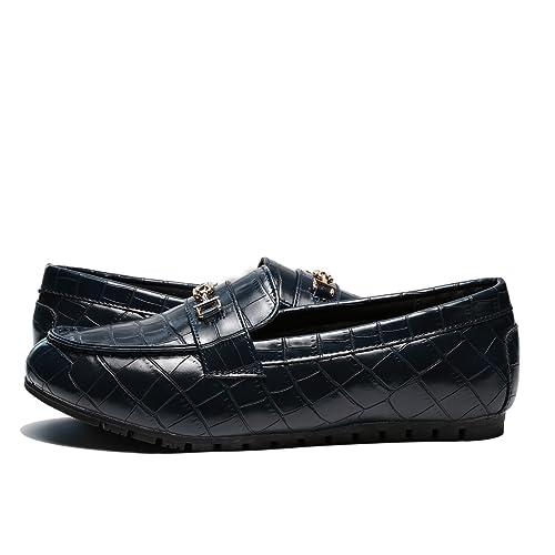Image of Women's Loafer Casual On Flat Shoes Classy and Comfortable Slip On Flat Shoes (Stone Blue 6W)