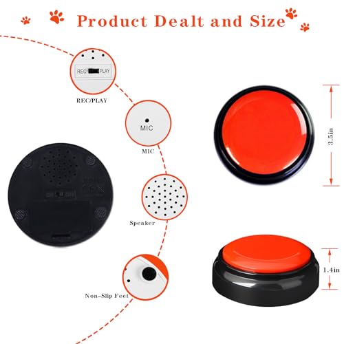 image for kihajo Record Talking Button Easy Button Recording Voice Button Funny 