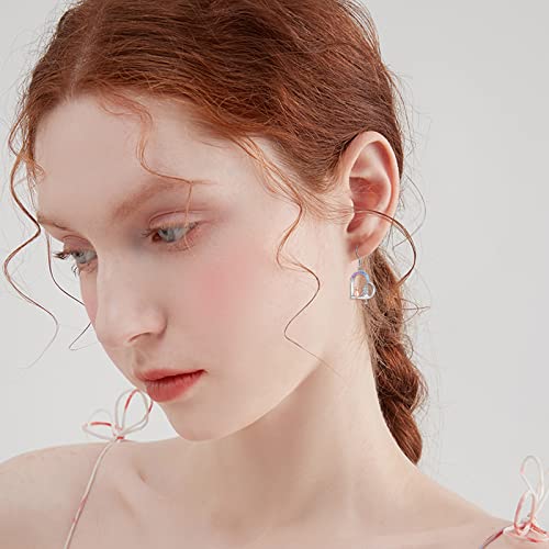 Pendientes de corazón con búho y árbol de la vida hechos de plata esterlina para mujer 6