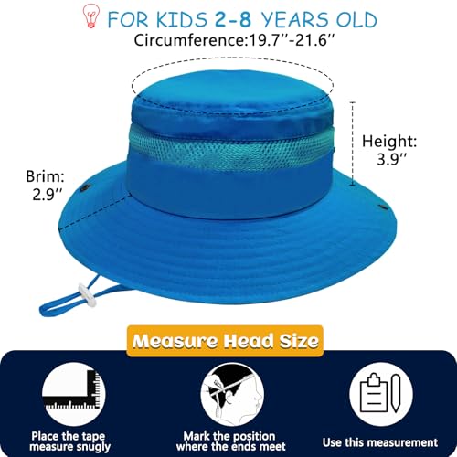 Outdoor Kids Sun Hat for Boys Girls Wide Brim Mesh Bucket Hat UPF 50+ Sun Protection Breathable Summer Fishing Safari Hat 6
