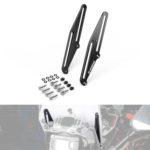 NICECNC Windscreen Adjusters Windshield Bracket Compatible with Yamaha Tenere 700 /XTZ700 2019-2024, Tenere 700 Rally Edition 2020-2024, Tenere 700 World Raid 2022, Tenere 700 Accessories, Black