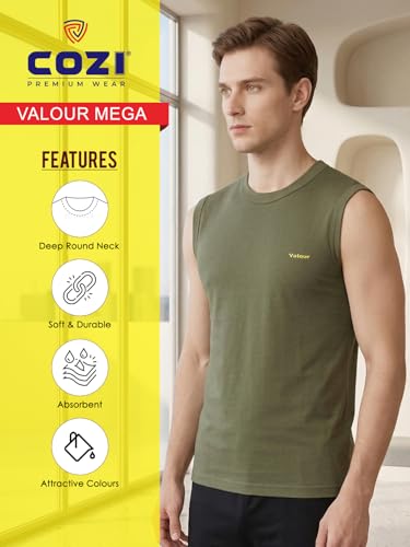 Image of Lux Cozi Men's Cotton Modern Fit Vest (Pack of 5) (Prints May Vary)