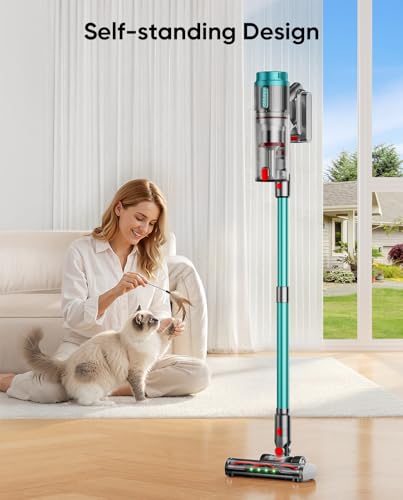 ARWSEDI Cordless Vacuum Cleaner, 80Mins 650W/55KPA Self-Standing Vacuum Cleaners for Home, Stick Vacuum with Anti-Tangle Brush, LED Screen, Rechargeable Vacuum for Floor/Carpet/Pet Hair - Image 4