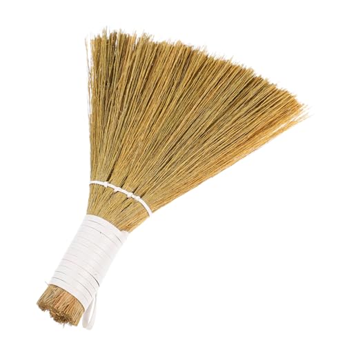 Milisten Small Miscanthus Broom for Desktop Cleaning Compact Handheld Table Sweeper Soft Bristles for Craft Projects and Tidying Mini Desk Brush for Tabletop Use