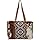 Western Canvas Tote Bag for Women - Cotton & Upcycled Leather Shoulder Weekender Bag Elisa Le