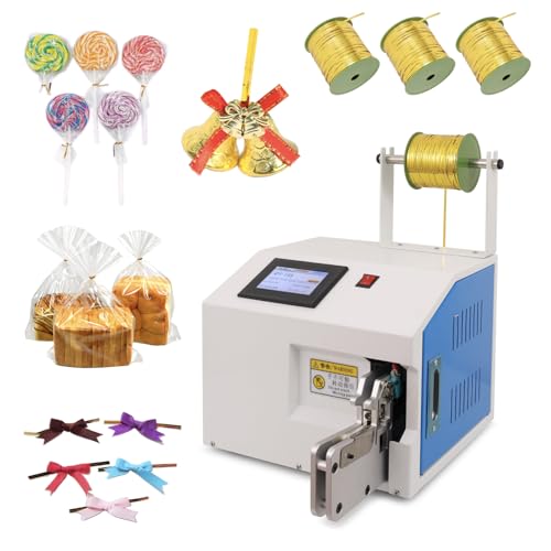 Automatic Twist Tie Machine Electric Semi Manul Bag Closure Bundling Equipped With 3 Sets Of Metal Twisted Bands Food Twist Tying Machine Metallic Twist Ties Wire Ideal Bag Sealers for Candy Bread Toy