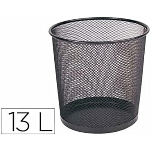 Q-Connect KF00873 Papierkorb Metalldraht Schwarz/Größe: Ø 26,5 cm Höhe 28,0 cm/Fassungsvermögen: 12 Liter - 1 Stücke