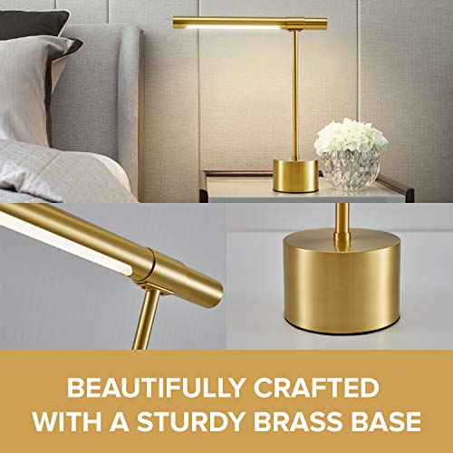 12Vmonster LAMP-ALLGOLD-BANKER Bling All-Brass Mid Century Desk Lamp - Modern Gold Bankers Lamp Shade - 18-In Led Desk Light - Adjustable Gold Table Lamp - Study Desk Lamp - Bedside Reading Table Lamp - Polished Brass Lamp thumb #5