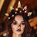 Kilshye Black Rose Flower Headband Light Up Gothic Halloween Headpiece Floral Day of the Dead Hair Band for Women