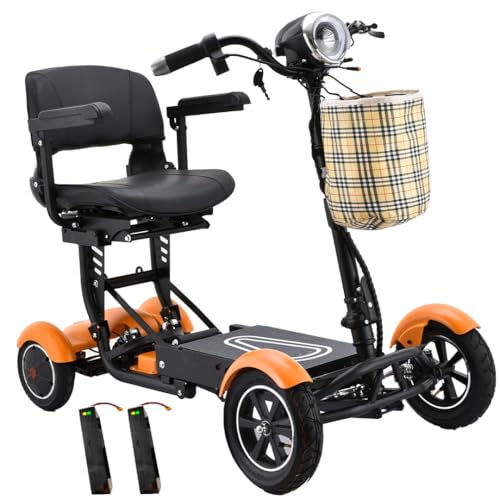 Image of Dragon Mobile EX Long Range Senior Scooter with Double Batteries for up to 25 Miles Range, Allowed on Airplanes Complies with TSA FAA, Large Seat with Flip-Back Armrests