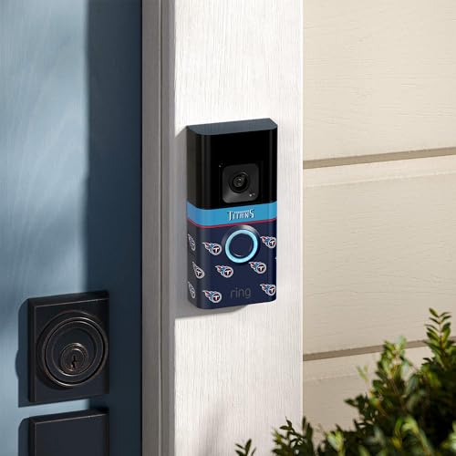Image of All-New Limited Edition, Official NFL Faceplate for Ring Doorbells - Video Doorbell 3, Video Doorbell 3 Plus, Video Doorbell 4, Battery Doorbell Plus, and Battery Doorbell Pro | Tennessee Titans