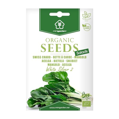 Bette à Carde 'White Silver 2', Graines certifiées biologiques prêt à Pousser Minigarden, 100% Naturelles sans Propagateurs Chimiques ni Génie Génétique, inclut entre 80 et 120 graines