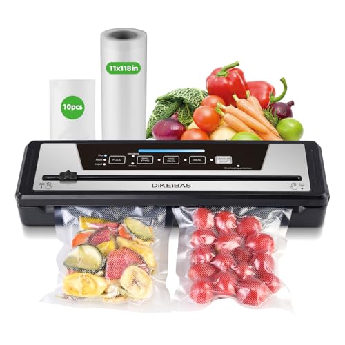 Image of Vacuum Sealer Machine | Powerful 85kPa Suction | Bags and Cutter Included | Compact One-Touch Automatic Food Sealer with External Vacuum System | Preserve Freshness, Prevent Freezer Burn