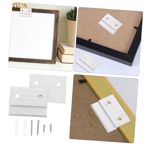 Image of DOITOOL Z-Shaped Aluminum Alloy Picture Frame Hangers 2pcs Heavy Duty Wall Hooks for Canvas and Decor Suitable for Home and Office Use