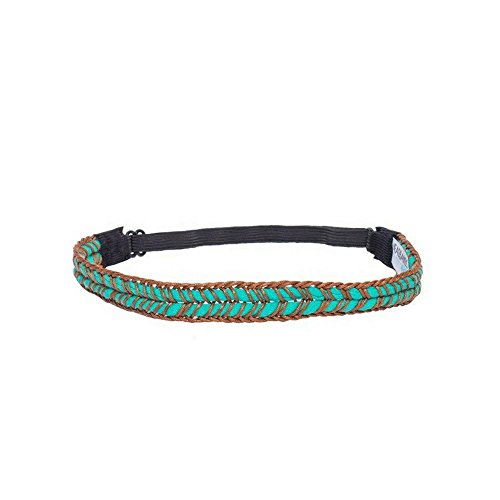 Headbands of Hope - Headbands for a Cause - Beautiful Teal Braided Band for Women and Girls - Straw Braid with Elastic Band for Adjustable Fit for Kids to Adults - Perfect for Sports, Yoga, Exercise