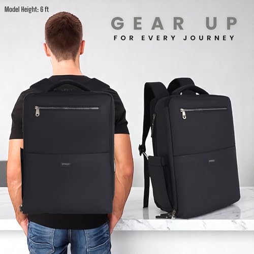 Image of B'CODE Overnighter Leather Laptop Backpack | Stylish Bucket Design with Multifunctional Pockets | Water-Resistant & Durable Travel and Office Bag for Men & Women