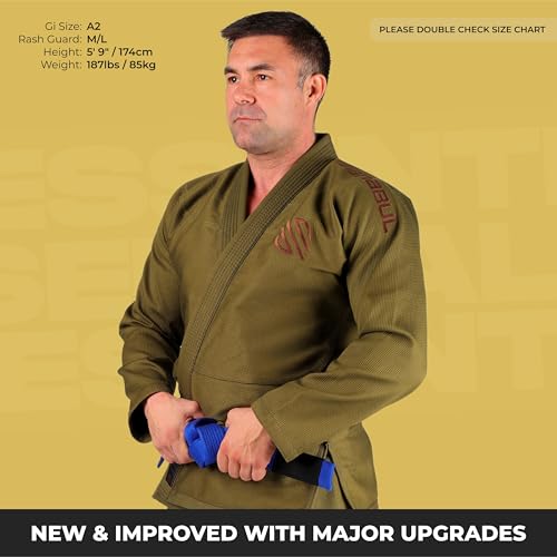 Sanabul Essential BJJ Gi for Men | Brazilian Jiu Jitsu Gi BJJ | Lightweight, Preshrunk Cotton Fabric | IBJJF Approved (Green, A1)
