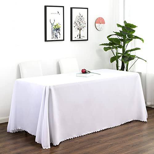 CIEEIN CIEHT Polyester Home Tablecloths Rectangular Table cloth Tablecover Wedding Party Outdoors Table Covers Simple White 140 * 200cm