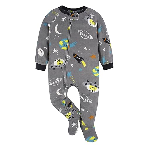 Image of Gerber Baby Boys 2-Pack Flame Resistant Fleece Footed Pajamas