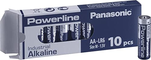 10 pilas alcalinas AA LR6 PANASONIC Powerline Industrial 1 x 10 Pack