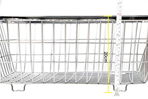 Image of Dianey Divine Stainless Steel Dish Drainer Basket for Kitchen /Dish Drying Stand /Plate Rack /Bartan Basket (48X37X 20 cm)