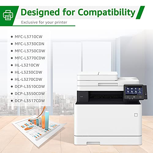 GREENSKY TN247 Cartucho de Tóner para Compatible Brother TN-243cmyk para Toner Brother DCP-L3550CDW MFC-L3750CDW HL-L3210CW HL-L3230CDW MFC-L3770CDW MFC-L3730CDN DCP-L3510CDW HL-L3270CDW (4 Paquete)