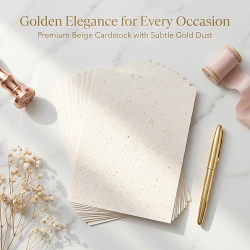 Rkixlix 25 Blatt Papier A4 Elfenbein Fotokarton Kartonpapier 250 g/m²A4 Tonpapier Tonkarton Creme Bastelpapier Bastelkarton Scherenschnittpapier für Menükarte Einladungen Briefe Scrapbooking