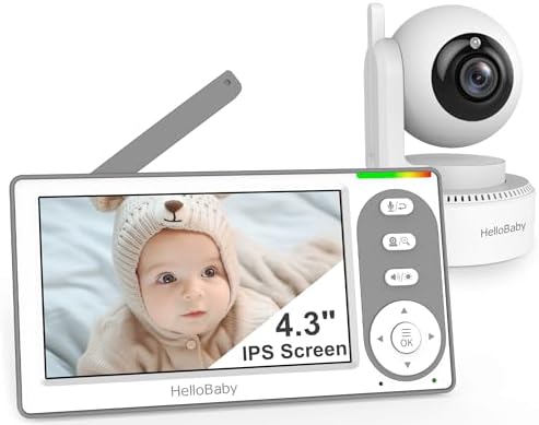 HelloBaby 4.3'' Video Baby Monitor with 30 Hours Battery, Remote ...