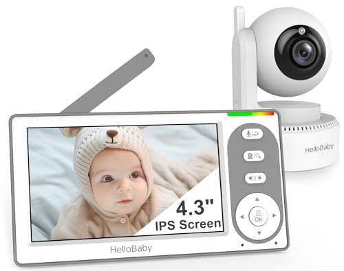 HelloBaby 4.3'' Video Baby Monitor No WiFi, 30 Hours Battery