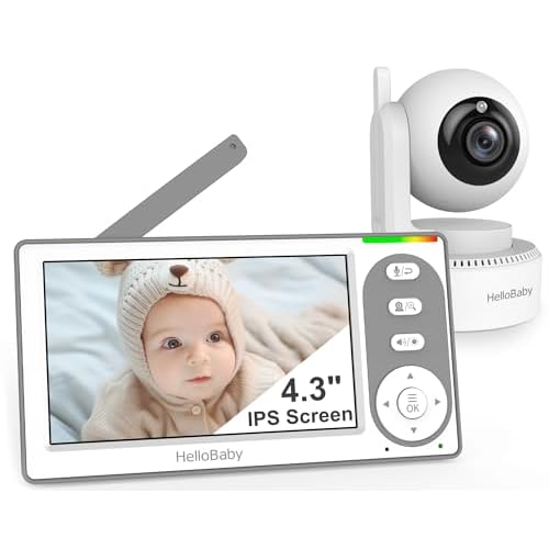 HelloBaby 4.3'' Video Baby Monitor No WiFi, 30 Hours Battery