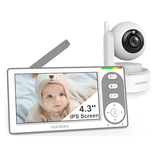 HelloBaby 4.3'' Video Baby Monitor No WiFi, 30 Hours Battery