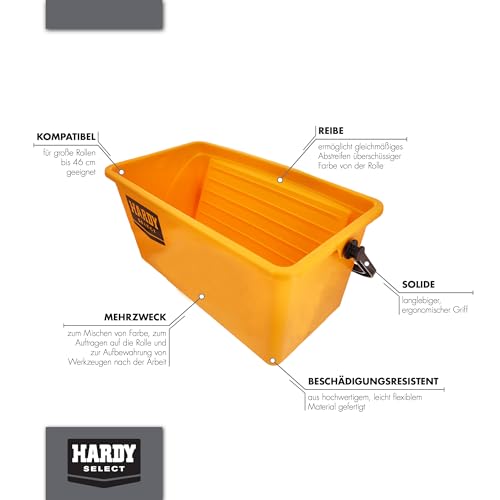 HARDY WORKING TOOLS 3in1-Set Eimer, Farbwanne und Einsatz für große Rollen