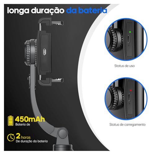 Gimbal estabilizador celular pau de selfie profissional suporte para gravação Smartphone tripé Fotos