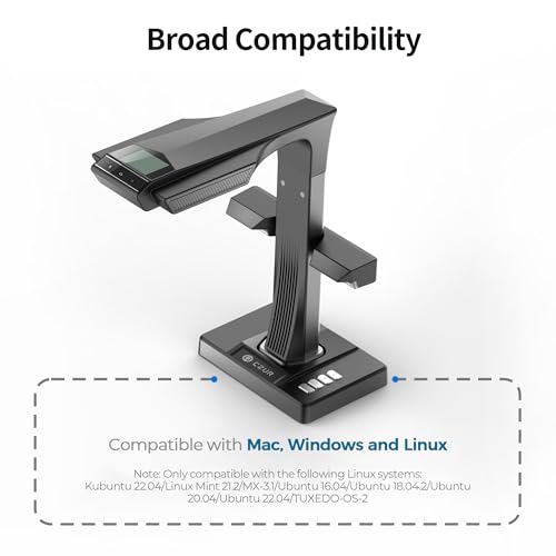 CZUR ET24 Pro Professional Book Scanner, 24MP Document Camera, 3rd Gen Auto-Flatten & Deskew Tech, A3 Document Scanner, 180+ Languages OCR, Support HDMI, for Windows/MacOS/Linux