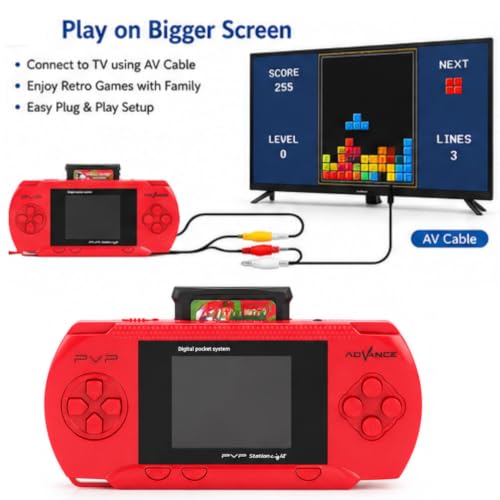Image of TMG Handheld Game Light 3000- 8 Bit Video Game Console for Kids Boys with Free 2 Games Cassette,Christmas and Birthday Gifts. (Red)