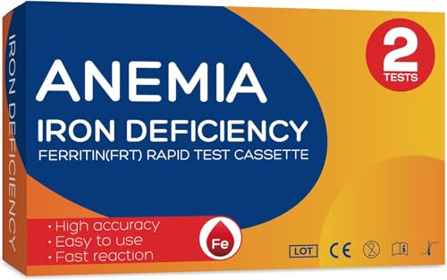Iron Deficiency Test Kit, at-Home Iron Test kit for Anemia. 2-Pack for Quick Response and Accurate Results. Suitable for Both Men and Women.